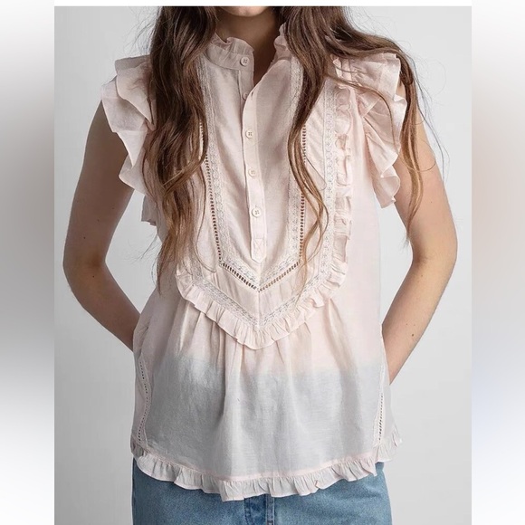 Zadig & Voltaire Ladies Cotton Blend Blouse Top Sleeveless Top size Large - Picture 1 of 8
